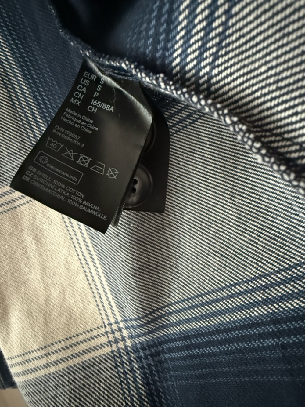 H&M Navy and Cream Plaid Utility Shacket - Picture 5 of 5
